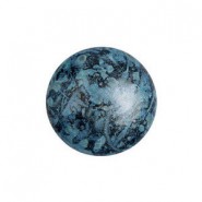 Les perles par Puca® Cabochon 14mm - Metallic mat blue spotted 23980/65325